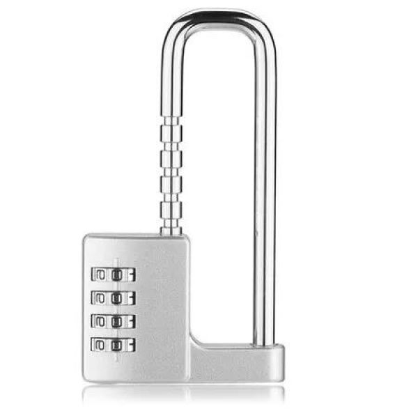 Stainless Steel 4-Digit Combination Padlock with Retractable Shackle: Durable and Secure for Outdoor, School, and Gym Use