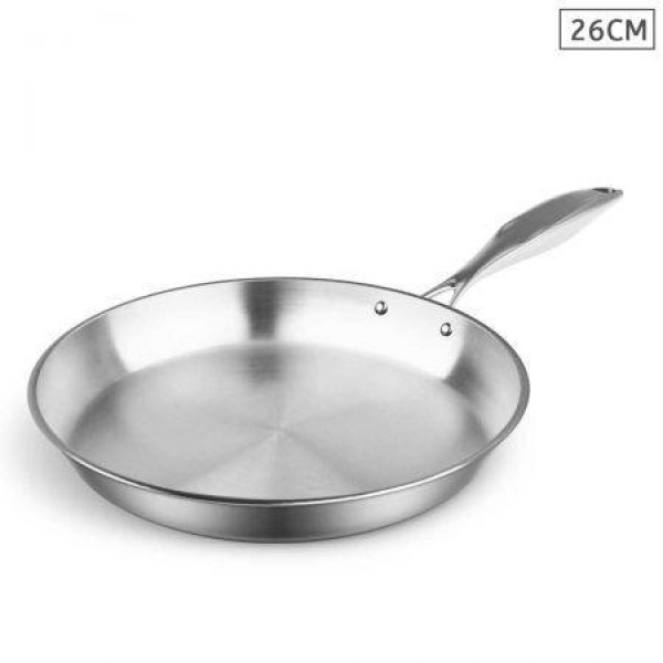 Stainless Steel Fry Pan 26cm Frying Pan Top Grade Induction Cooking FryPan