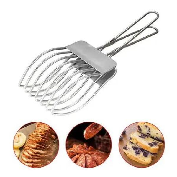 Stainless Steel Multi-Function Slicer BBQ Clip Portable Meat Ham Bread Cutter Kitchen Tool For Home BBQ Outdoor Camping