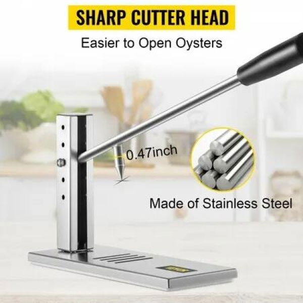 Stainless Steel Oyster Shucker Tool Set Clam Opener Machine with G-Clip for Easy Operation Solid Option for Hotel Buffets or Gift