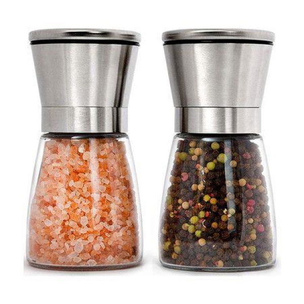 Stainless Steel Salt And Pepper Mills Adjustable Ceramic Sea Salt Mill And Pepper Mill Glass Salt And Pepper Shaker