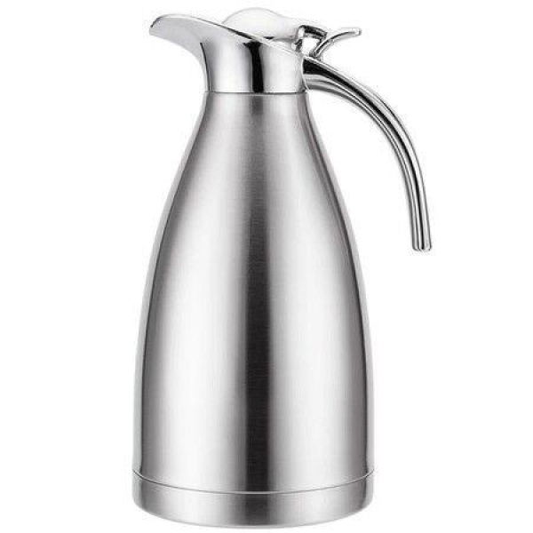 Stainless Steel Thermal Carafe Double Walled Thermos for Coffee and Tea Hot and Cold Retention 2 Liter