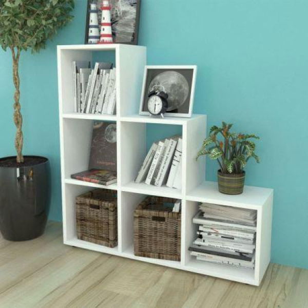 Staircase Bookcase/Display Shelf 107 Cm White