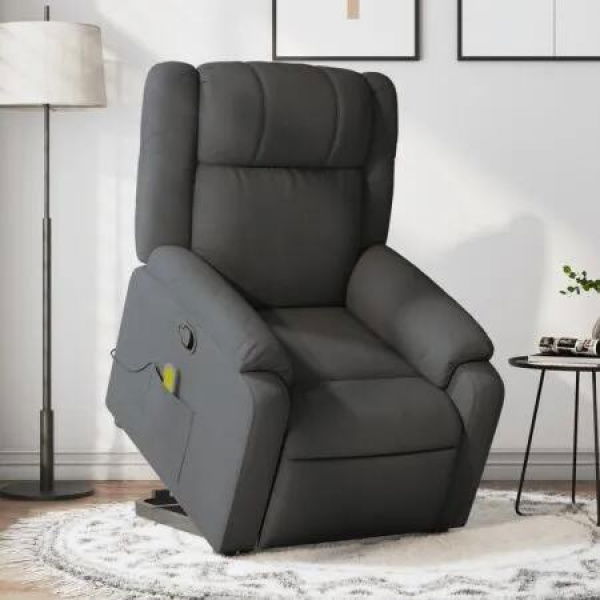 Stand up Massage Recliner Chair Dark Grey Fabric