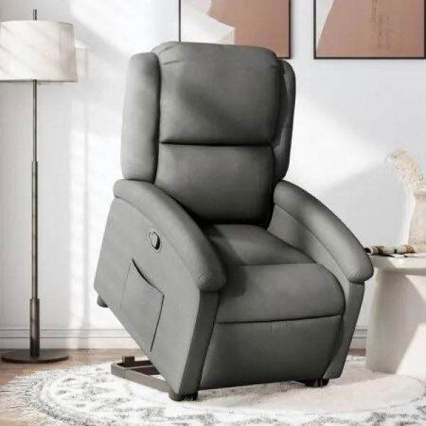 Stand up Recliner Chair Dark Grey Fabric