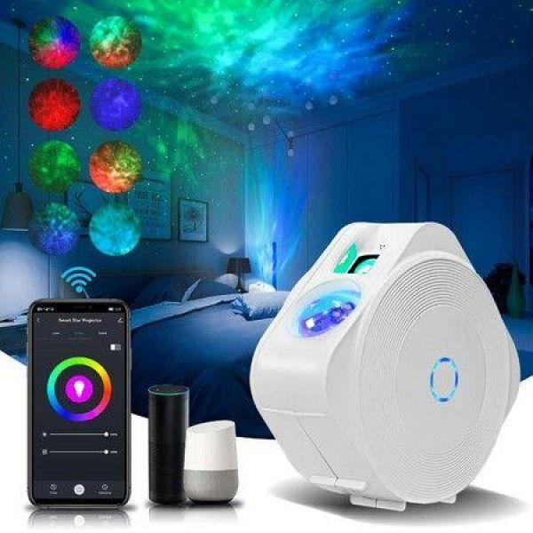 Star Projector Galaxy Light Smart APP Control With Music Sync Rototable Nebula Stars Brightness Adjustable DIY Modes Green Stars