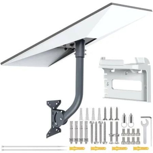 Starlink Gen 3 Mount, Adjustable Metal Starlink Pole Mounting Kit for Wall, Roof, with 2 in 1 Router Mount