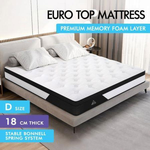 STARRY EUCALYPT Double Mattress Bonnell Spring Double Size Foam Bed Medium 18cm