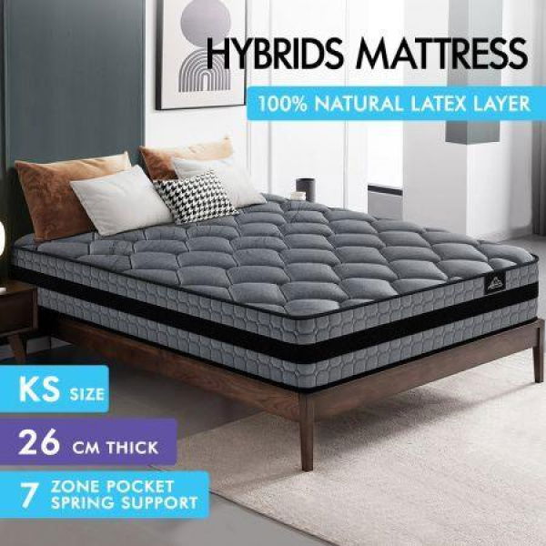 STARRY EUCALYPT King Single Mattress Pocket Spring King Single Size 3D Mesh Fabric 26cm