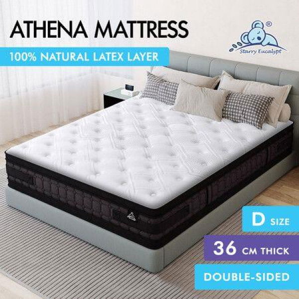 STARRY EUCALYPT Mattress Pocket Spring Double Size Latex Euro Top 36cm Athena