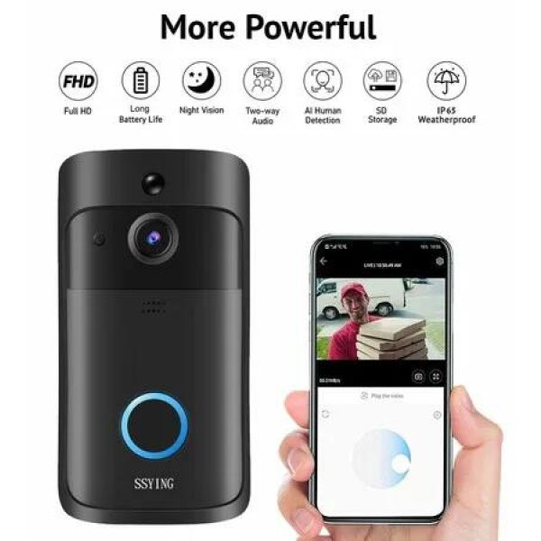 Stay Connected and Secure - HD WiFi Video Doorbell Camera with Motion Detection and Night Vision