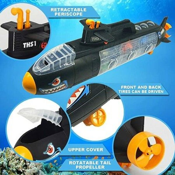 Steam Submarine Sea Creature Bath Toy All-in-One Submarine Toy; 22-Inch Long Underwater Boat.