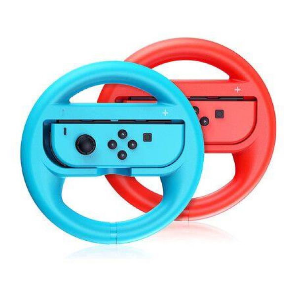 Steering Wheel Compatible With Nintendo Switch - 2 Pack (Blue And Red)