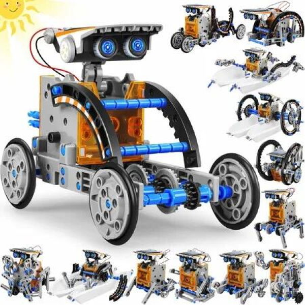 STEM 13in1 Education Solar Battery Dual Power Robots Toys DIY Educational Toy Science Kits Experiment Robotics Set Birthday Chirstmas Gifts