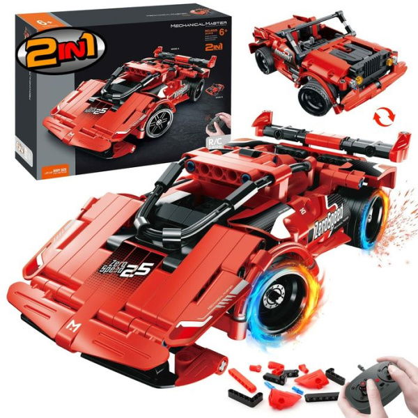 STEM Building Remote Control Car 2-in-1 Model Car Kits 341 Pcs Engineering Construction Building Blocks Toy Age 6+