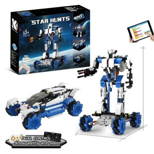 STEM Building Robot Sets,Learning Educational Coding Robot Kit Support Scratch Arduino Programming Remote Control Space Warrior Gift for Kids Ages 12+