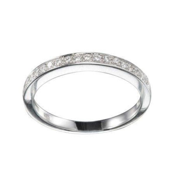 Sterling Silver Radiant Cut Cubic Stone Wedding & Eternity Ring.