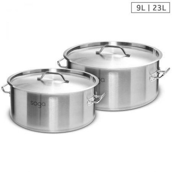 Stock Pot 9L 23L Top Grade Thick Stainless Steel Stockpot 18/10