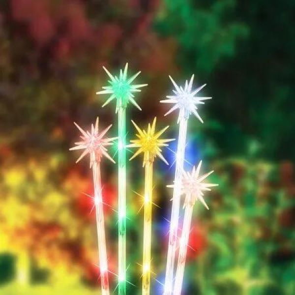 Stockholm Christmas Lights 10pcs Path Starburst Solar Garden Outdoor Decoration