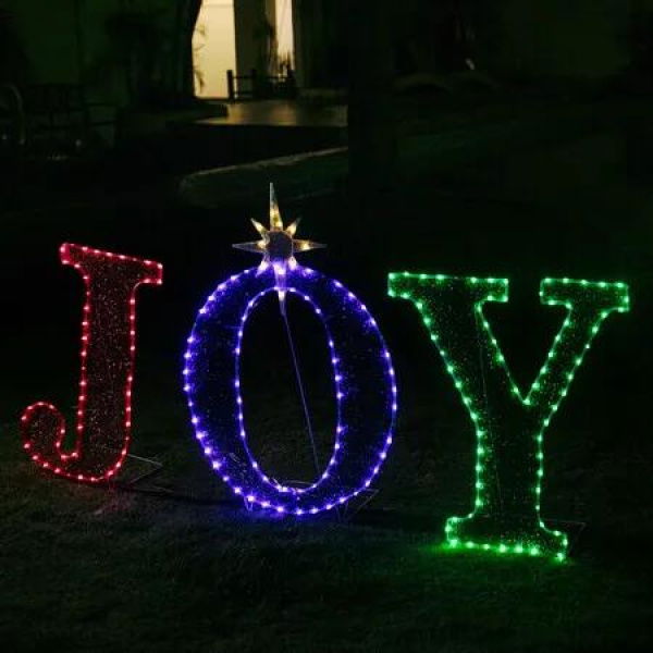 Stockholm Christmas Lights JOY SIGN Motif Lights 216 Multi Colour LEDs Decor