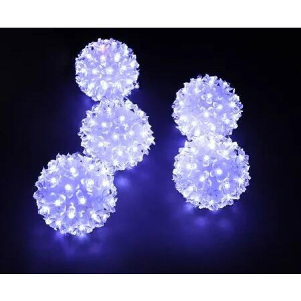 Stockholm Christmas Lights LED Light Petal Balls 10cm Cool-Warm 5pc Twinkle Effect 45 LEDs per Ball 225 LEDs in Totall Clear Cherry Blossom Flower