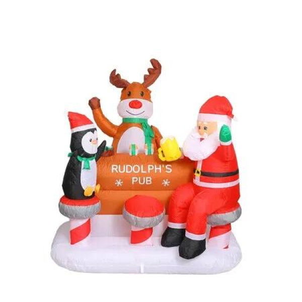 Stockholm Christmas Lights Xmas Inflatable Airpower Rudolph's Pub 150cm Decor