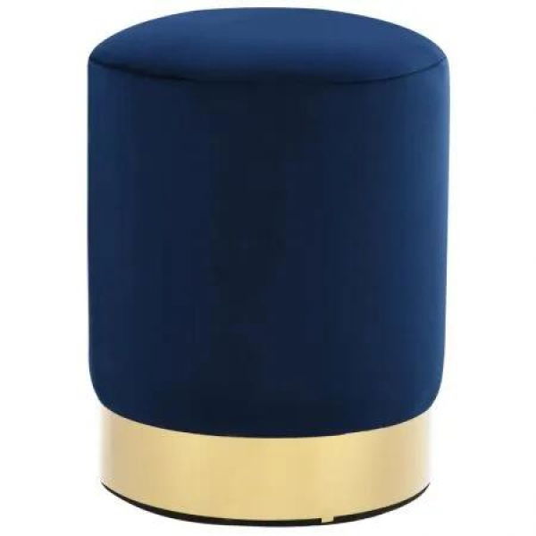 Stool Blue and Gold Velvet