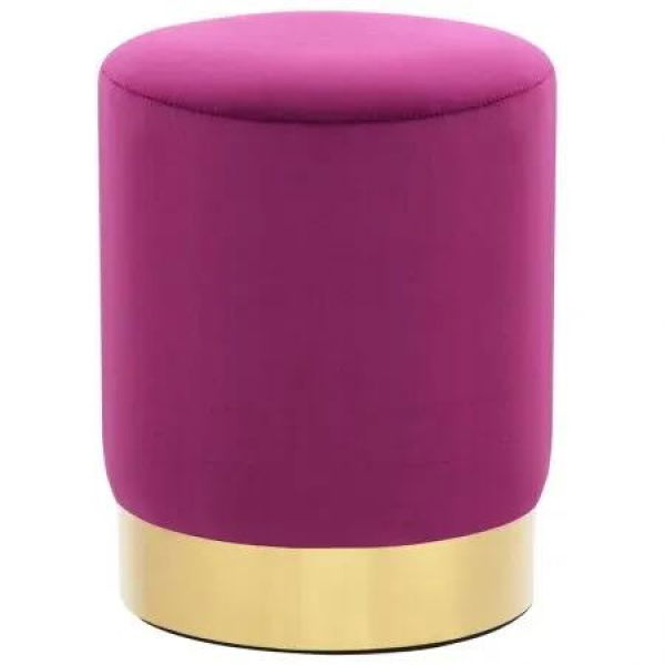 Stool Purple and Gold Velvet