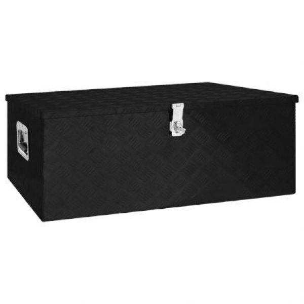 Storage Box Black 100x55x37 Cm Aluminium