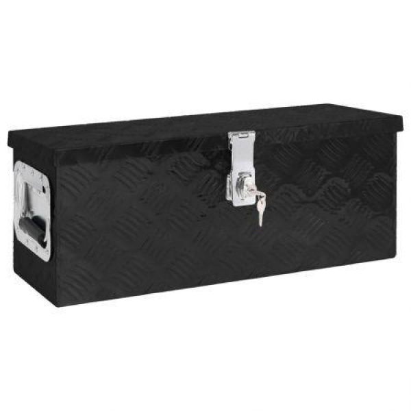 Storage Box Black 60x23.5x23 Cm Aluminum