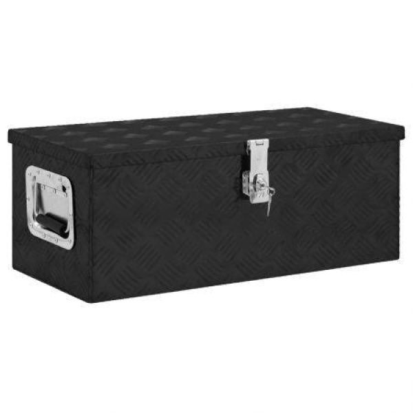 Storage Box Black 70x31x27 Cm Aluminium