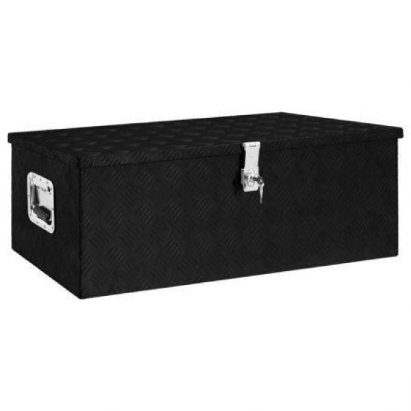 Storage Box Black 90x47x33.5 Cm Aluminum