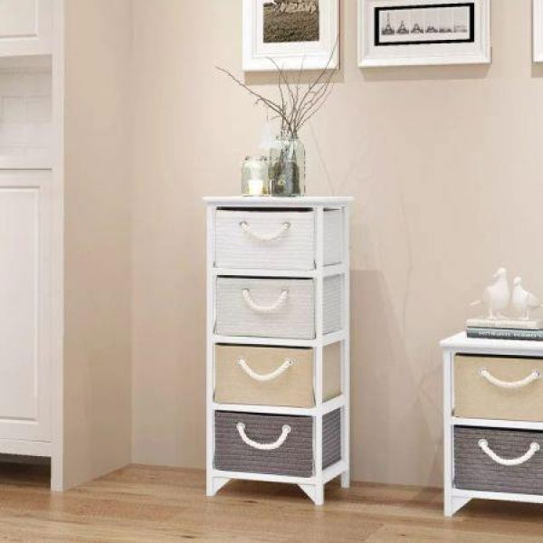 Storage Cabinet 4 Drawers Wood