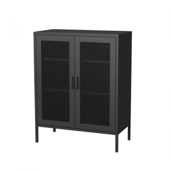 Storage Cabinet Steel Kitchen Black