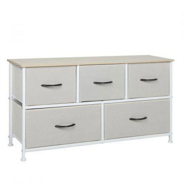 Storage Cabinet Tower Chest Beige