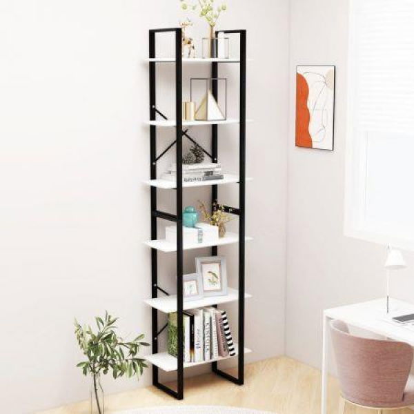 Storage Shelf White 60x30x210 Cm Engineered Wood