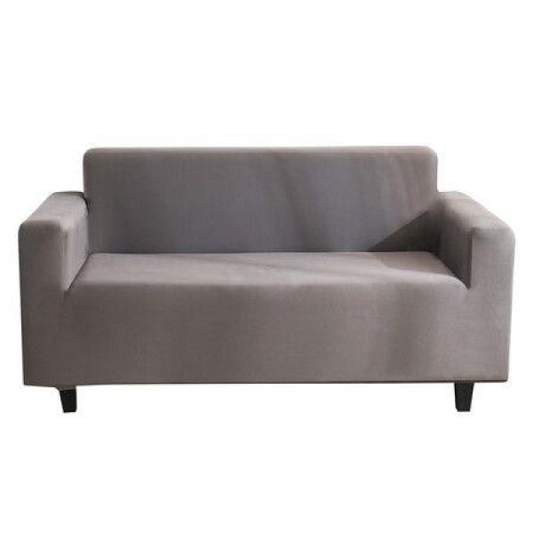 Stretch Sofa Covers 1 Piece Polyester Spandex Fabric Living Room Couch Slipcovers (Medium Light Gray)