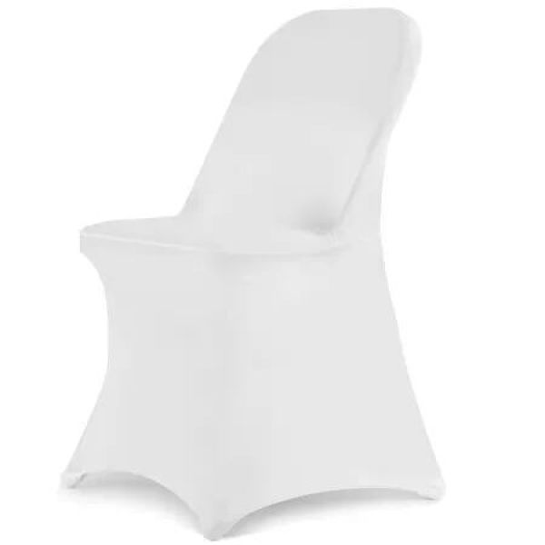 Stretch Spandex Folding Chair Covers Universal Fitted Chair Cover Protector (White,10 PCS)