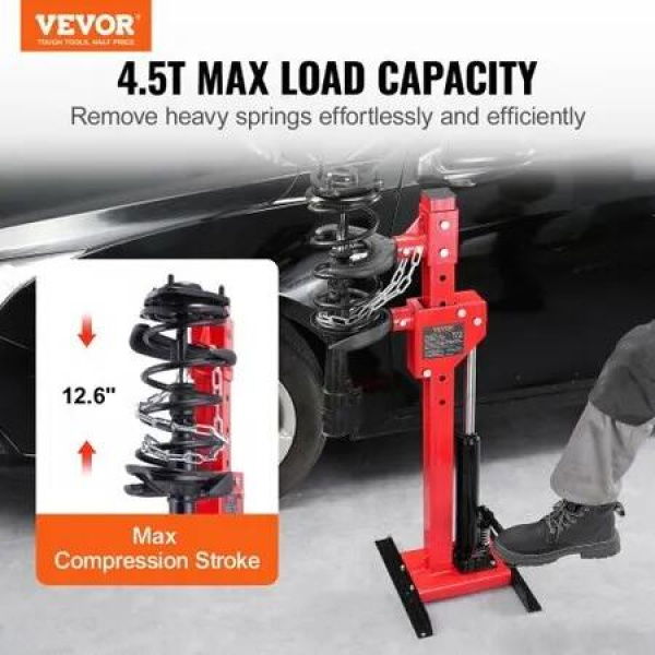 Strut Spring Compressor, 4.5 Ton/9920 LBS Hydraulic Jack Capacity, 1 Ton Rated Compression Force, Auto Strut Coil Spring Compressor Tool, Hydraulic Spring Compressor for Strut Spring Removing