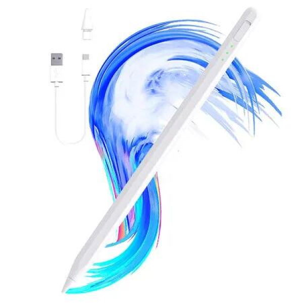 Stylus Pen for iPad11 and 10thGen, 14Mins Faster Charge, with Pencil Holder, Palm Rejection, Tilt Sensitivity, for iPad, White