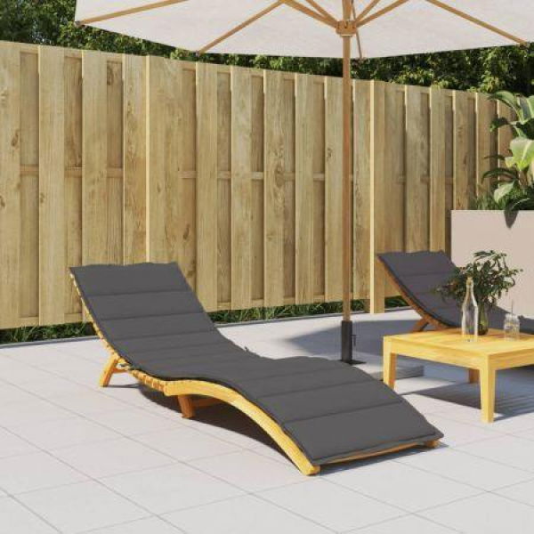 Sun Lounger Cushion Anthracite 200x50x3cm Oxford Fabric