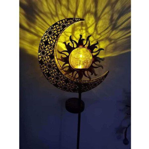 Sun Moon Solar Lights For WalkwayYardLawnPatio