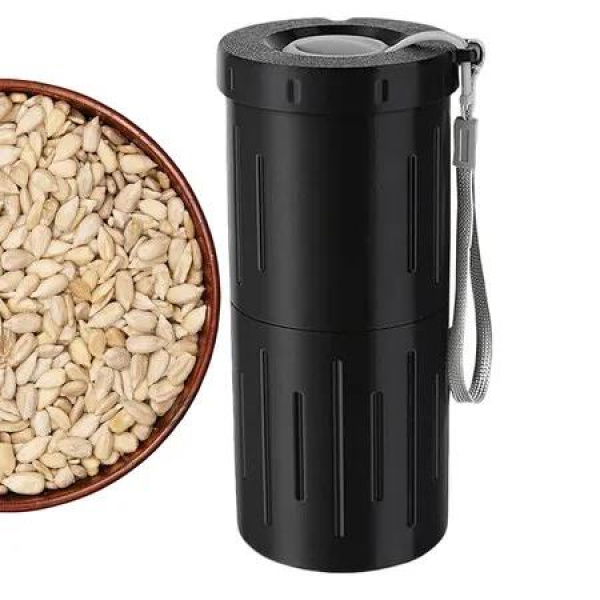 Sunflower Seed Spit Cup, with Seed Storage and Shell Disposal, 3D Printed Portable Pistachios Snack Nut Bowl Cup for in Car, Seed Lovers Gift, Black