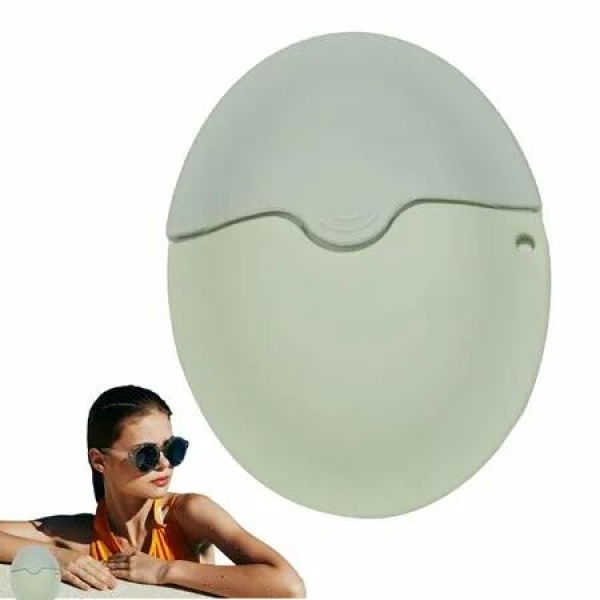 Sunscreen Lotion Applicator,Portable Roll-On Sponge Applicator,unscreen Body Brush Set with Protective Caps for Kids,Families Color Green