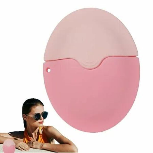 Sunscreen Lotion Applicator,Portable Roll-On Sponge Applicator,unscreen Body Brush Set with Protective Caps for Kids,Families Color Pink