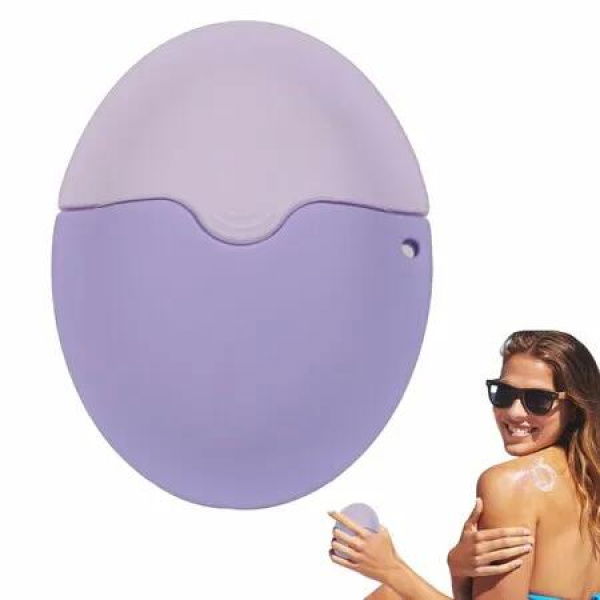 Sunscreen Lotion Applicator,Portable Roll-On Sponge Applicator,unscreen Body Brush Set with Protective Caps for Kids,Families Color Purple
