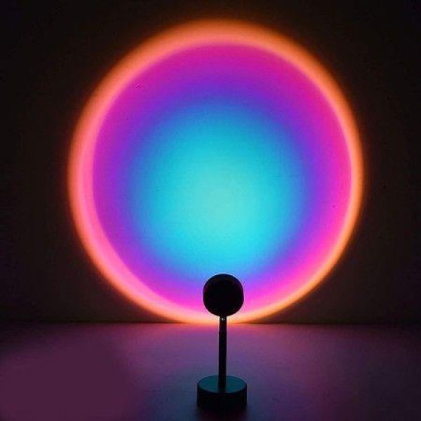 Sunset Projection Led Light Rainbow Floor Stand Modern Lamp Night Light For Living Room Bedroom Romantic Projector Gift For Wedding Birthday Party -USB Charging