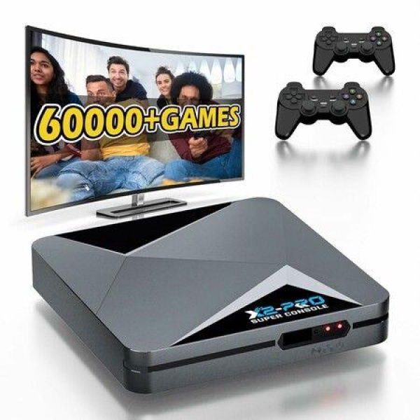 Super Console X2 PRO 60000+ Video Games Plug & Play Retro Console Compatible 70+ Emulators, 3 Systems, 4K UHD, 2.4G+5.0G, BT 5.0