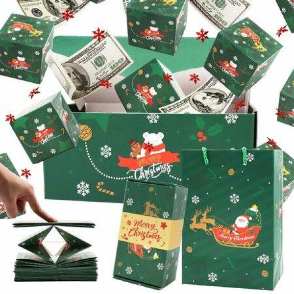 Surprise Gift Box Explosion,Unique Folding Bouncing Red Envelope Gift Box with Confetti,Cash Explosion Luxury Gift Box (15 Bounces)