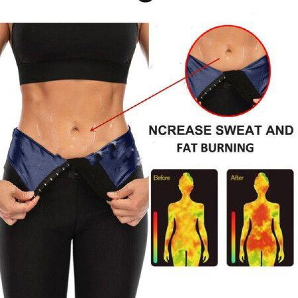 Sweat Sauna Pants Body Shaper Shorts Weight Loss Slimming Shapewear Women Waist Trainer Tummy Workout Hot Sweat Leggings Fitness Blue 9-point Pants Size L/XL.